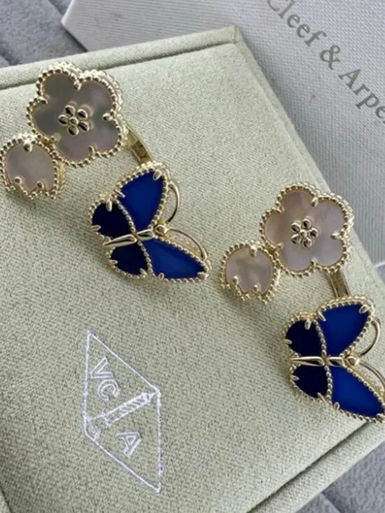 ✨Van Cleef & Arpels Turquoise Butterfly and Four-Leaf Clover Earrings✨ - Picture 4 of 4